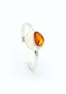 Pearl And Amber Cuff Bracelet
