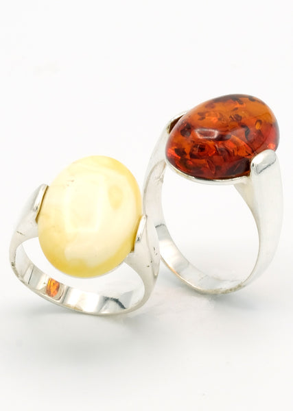 Cognac Oval Amber Ring