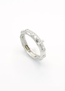 The Cross Ring with Cubic Zirconia Stones