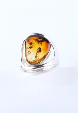 Cherry Ombre Modern Amber Ring