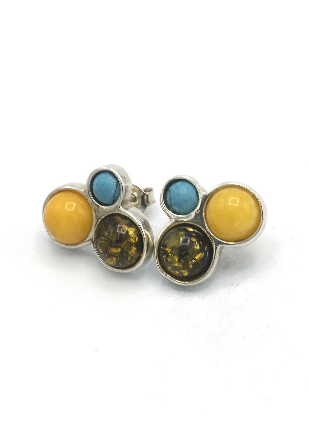 Multi Amber and Turquoise Earrings