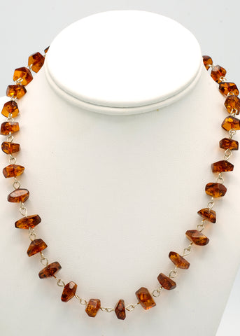Cognac Amber Chunky Bead Necklace