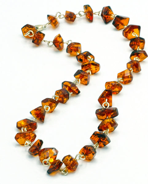 Cognac Amber Chunky Bead Necklace