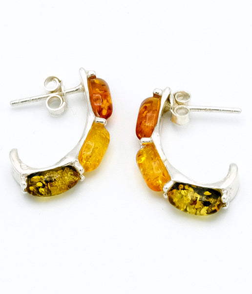 Multi Amber Stud Earrings
