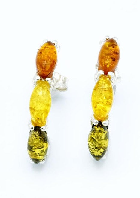 Multi Amber Stud Earrings