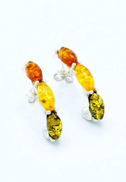 Multi Amber Stud Earrings