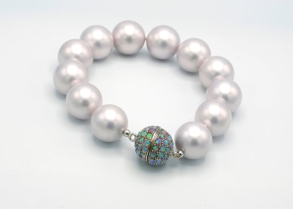Classic Majestic Shell Pearl and Opal Bracelet