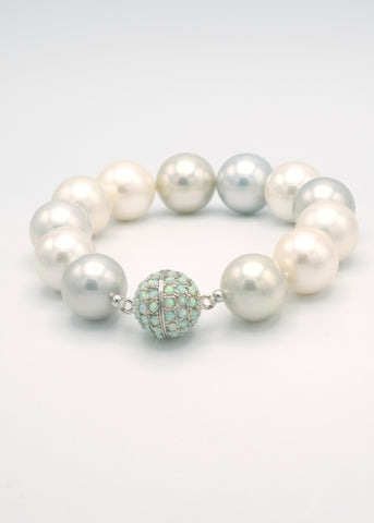 Classic Majestic Shell Pearl and Opal Bracelet In Shades of Pastels