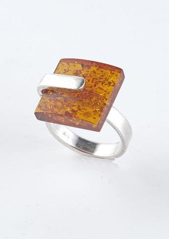 Amber Cube Ring