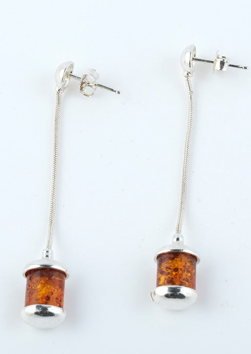 Amber Barrel Earrings