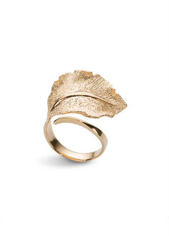 24K Gold Plated Leaf Ring