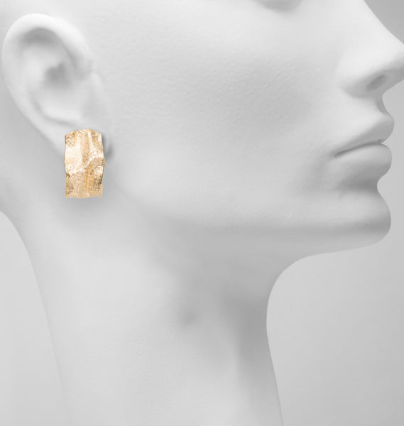 Textured 24 K Gold Plated Earrings