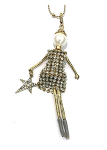 French Diva Doll Necklace Lady Gaga Gold