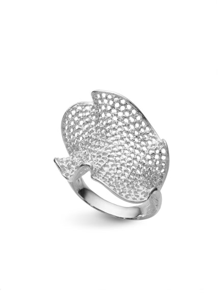 Sterling Silver 24K Gold Plated Filigree Ring