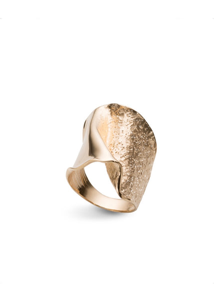 Small Rose Gold Sparkly Hammered Ring