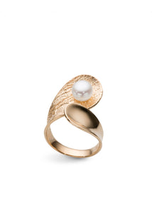 Dual Finish Ring with Pearl
