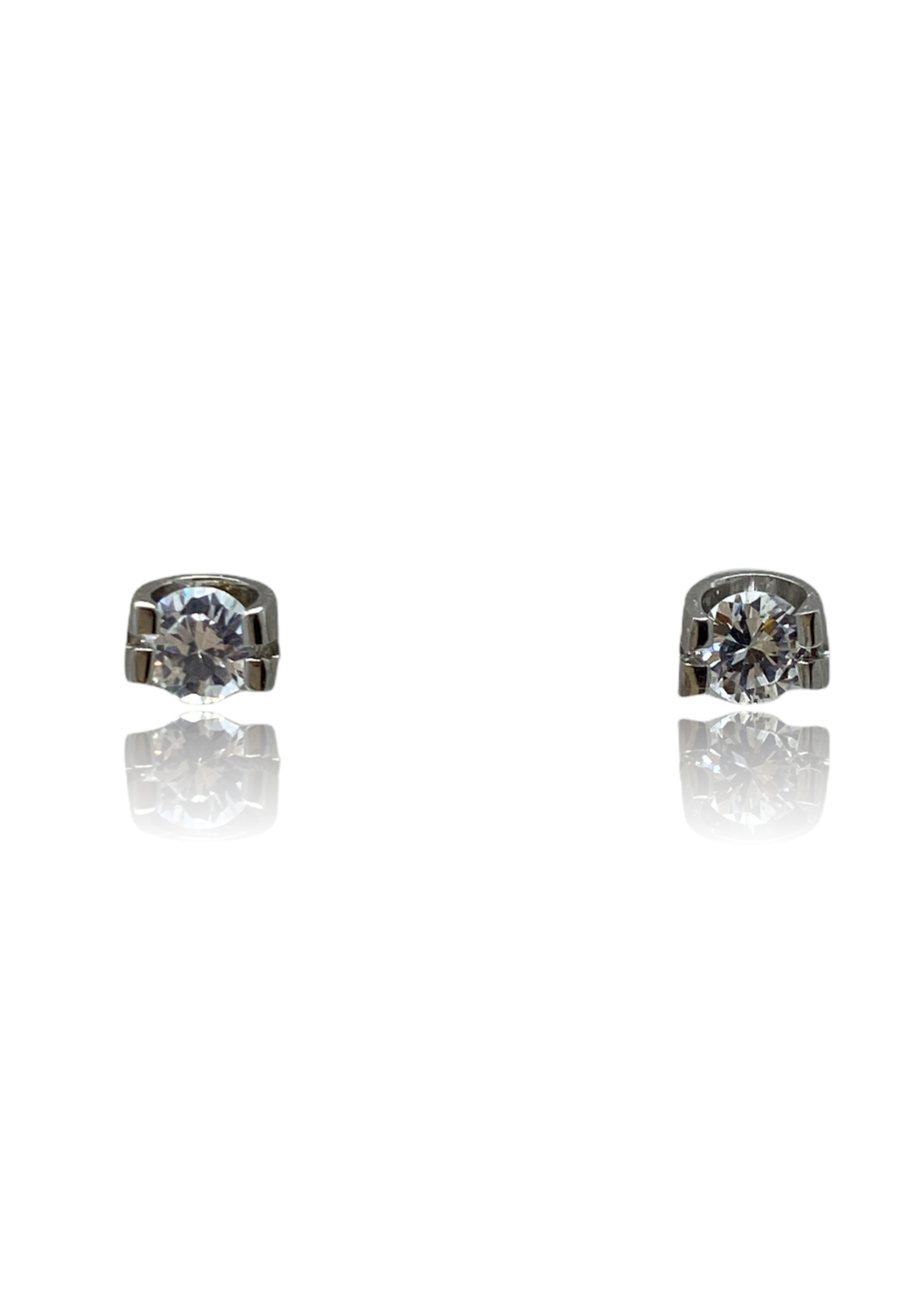 CZ in Sterling Silver Arc Studs