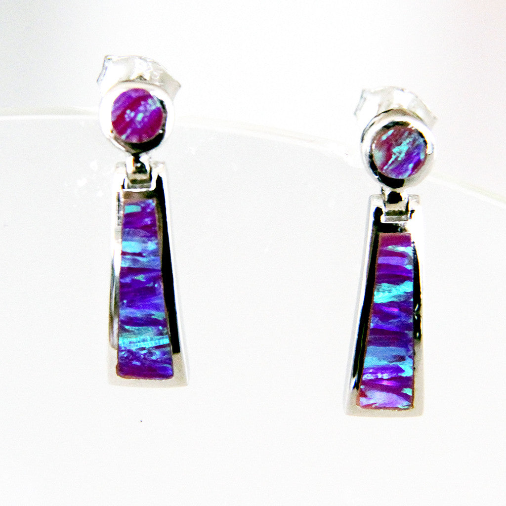 Lavender Stud Drop Opal Earrings